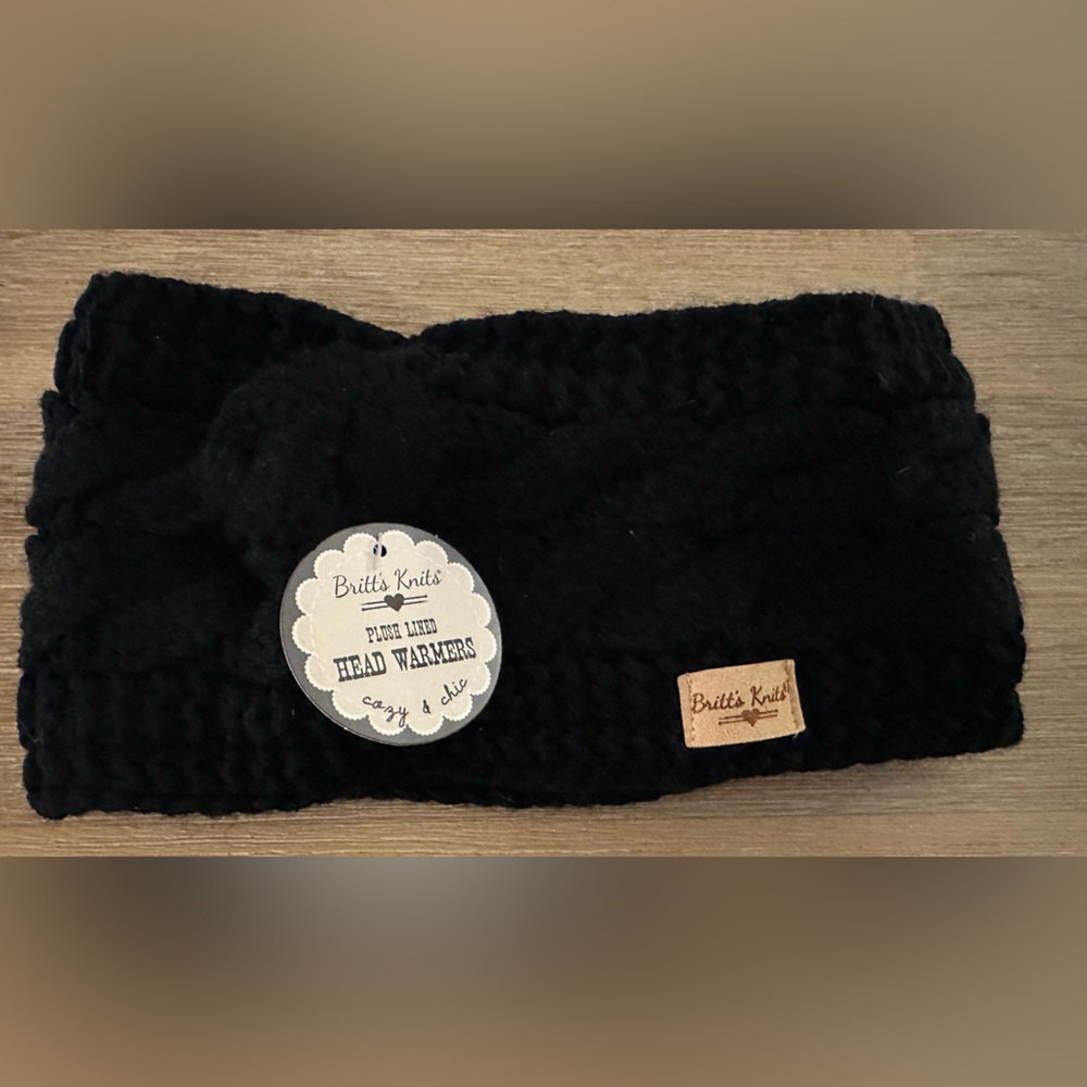 Britts Knits Black Headband/Ear Warmer